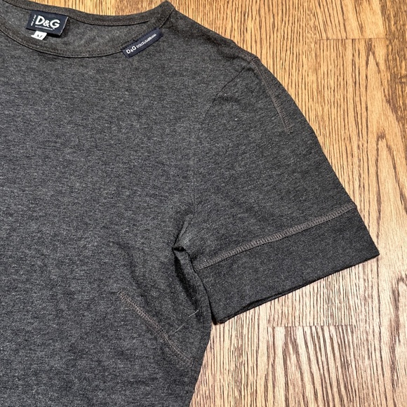 Vintage 90s Dolce & Gabbana D&G Dark Gray Cotton Viscose T Shirt Womens Medium - Picture 3 of 12